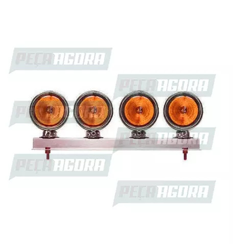 LANTERNA TRASEIRA 04 LENTES BOJUDA ALTA COM SUPORTE METAL CROMADO - AM (453553)