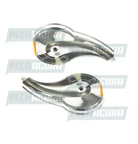 PAR CALOTINHA CROMADA PLASTICA GOTA PLUS FITA LARANJA RODOAR (NF 1274)