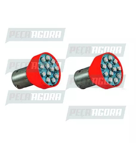 PAR LAMPADA IMPORTADA 1141 12V 12 LEDS VERMELHA (PAR) (449090)