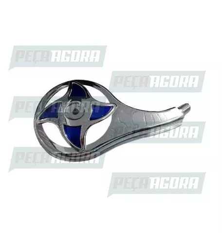 CALOTINHA CROMADA PLASTICA ESTRELA AZUL DIREITO  RODOAR (NF 1346)