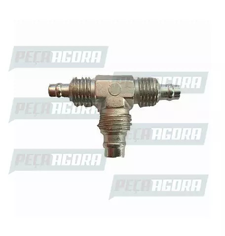 CONEXAO T DE BUZINA AR DUAS SAIDAS 1/4 E UMA SAIDA 5/16 SEM PORCAS RODOAR (45672