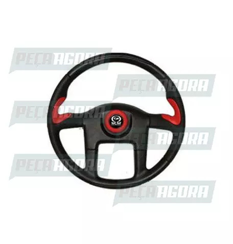 VOLANTE 450MM SPORT VOLKSWAGEN CONSTELLATION COM BUZINA VERMELH (424657)