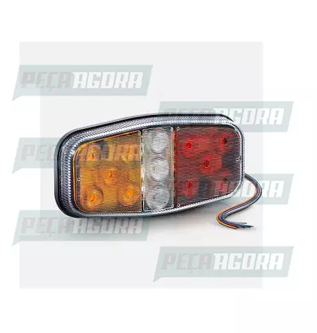 LANTERNA TRASEIRA CANOINHA TRICOLOR LED 12V -  FIXACAO TRASEIRA FIO 2130 SINALSU