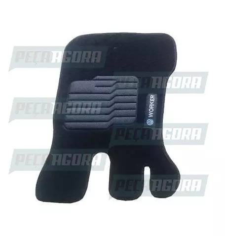 TAPETE TEXTURIZADO ORIGINAL MODELADO C/LOGO VW WORKER MOTORISTA PRETO PREMIUM (4