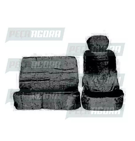 CAPA PELUCIA CHINIL BANCO C/LOGO FORD CARGO MOTORISTA/CARONA SOFA GAUCHA PRETA (