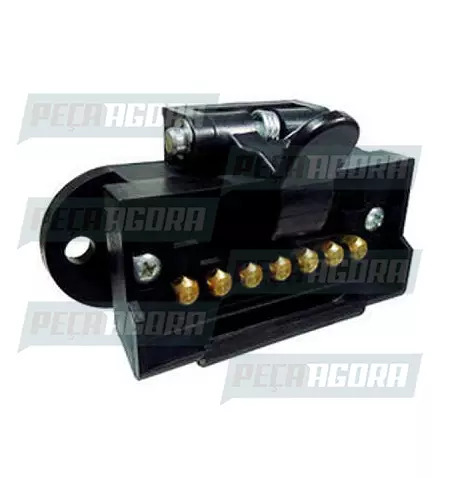 TOMADA ELETRICA 7 POLOS FEMEA RETANG.(CARRETA)NYLON BIVOLT (449006)