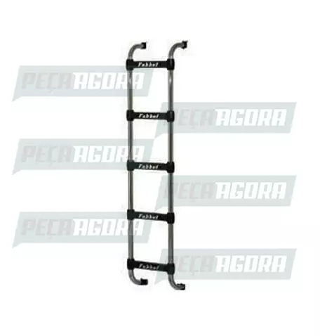 ESCADA TRASEIRA CROMADA DAF XF105 SPACE CABINE CURTA 5 DEGRAUS SEM FURAR FABBOF 