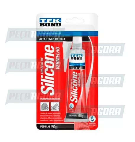 SILICONE DE VEDACAO ACETICO 50G VERMELHO ALTA TEMPERATURA TEKBOND (448040)