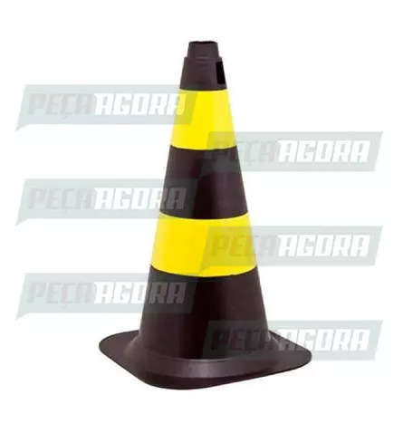 CONE SEGURANCA 50CM RIGIDO PRETO/AMARELO PADRAO (448990)