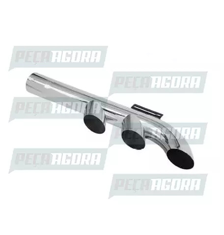 TUBO TERMINAL RETO CROMADO 4'' COM 3 SAIDAS 900MM (444416)