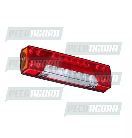LANTERNA TRASEIRA LED TRICOLOR SEM LUZ PLACA SEM LUZ NEBLINA 24V ESQUERDO BRASLU