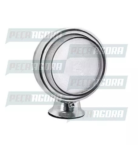 LANTERNA CROMADA BOJUDA LED 12V CRISTAL LENTE ALTA (3 MARIAS/FOGUINHO/COQUINHO) 