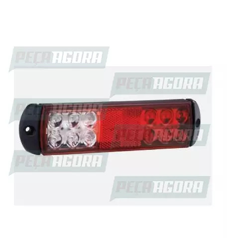 LANTERNA TRASEIRA MF COMPACTA TIPO CANOA 12 LEDS 12V - BICOLOR (453881)