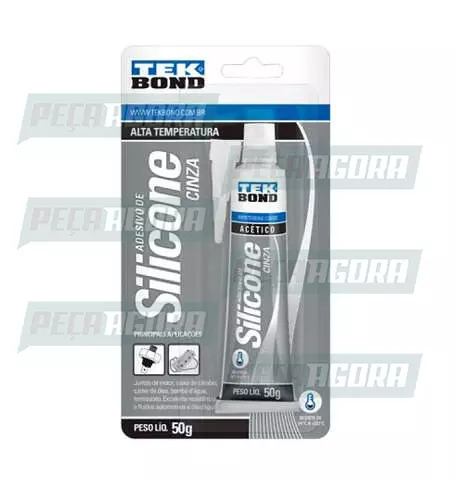 SILICONE DE VEDACAO ACETICO 50G CINZA BLISTER ALTA TEMPERATURA TEKBOND (449457)