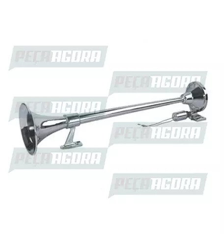 BUZINA SOLENOIDE MARITIMA CROMADA COM VALVULA BIVOLT 74CM (457248)