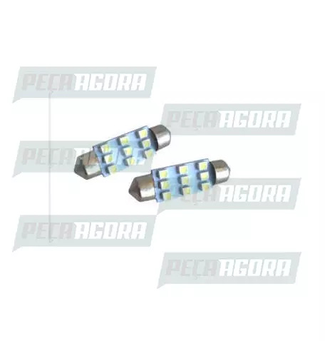 PAR LAMPADA IMPORTADA LED TORPEDO 12V 09 LEDS 39MM BRANCA (454923)