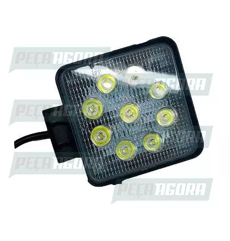 FAROL MILHA QUADRADO 110X110X50 MM COM  9 LEDS 3 W VIP (457498)