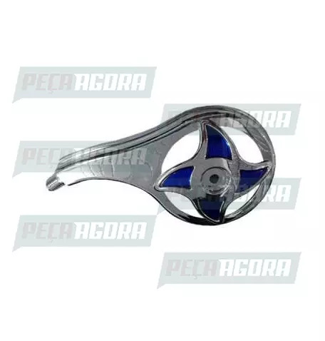 CALOTINHA CROMADA PLASTICA ESTRELA AZUL ESQUERDO RODOAR (NF 1347)