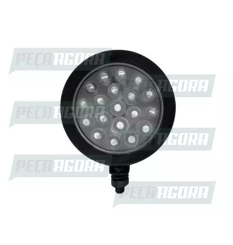 FAROL POLI REDONDO COMUM 19 LEDS PRETO BIVOLT AMARELO (420941)