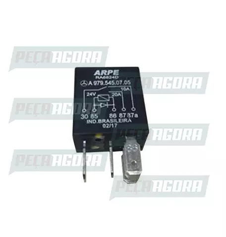 MINI RELE AUXILIAR REVERSOR MERCEDES BENZ 5 TERMINAIS  COM DIODO 20/10A 24V ARPE