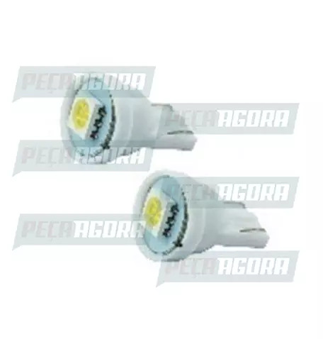 PAR LAMPADA IMPORTADA LED ESMAGADA 12V 01 LED T10 BRANCA 5050 (458433)