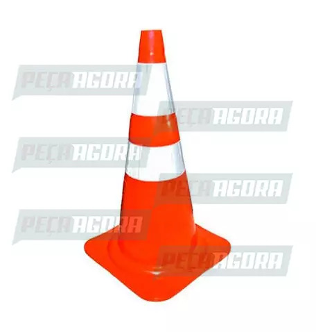 CONE SEGURANCA 75CM FLEXIVEL LARANJA COM FAIXA REFLETIVA (452614)