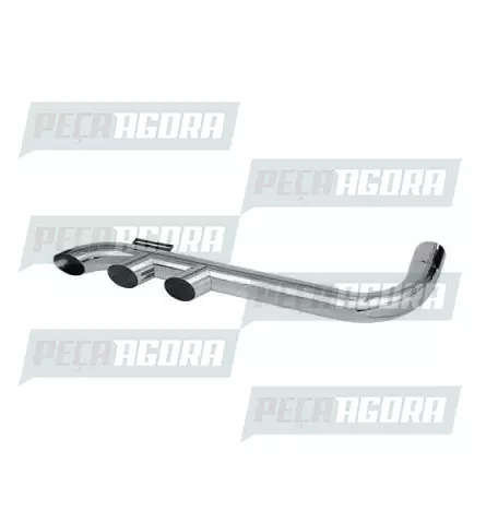 TUBO TERMINAL CURVO CROMADO COM 3 SAIDAS 4,1/2'' 1580MM (444418)