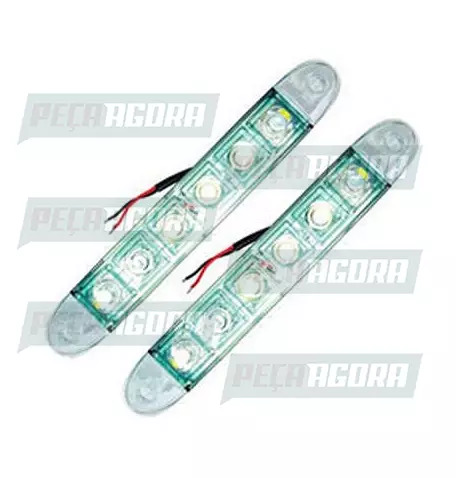 PAR LANTERNA BARRA SILICONE AUXILIAR DIURNO 6 LEDS BRANCA 12V DNI (448625)