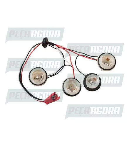 CHICOTE LANTERNA COM CONECTOR 4 SOQUETES TIPO CIBIE/VALEO P/ PL1446 PRADOLUX PL9