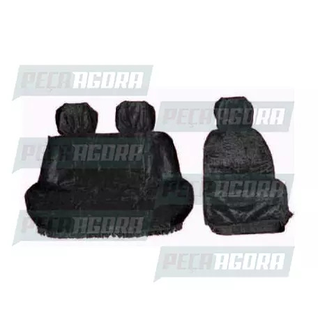 CAPA PELUCIA CHINIL BANCO C/LOGO PARA IVECO DAILY/DUCATO MOTORISTA/CARONA PRETA 