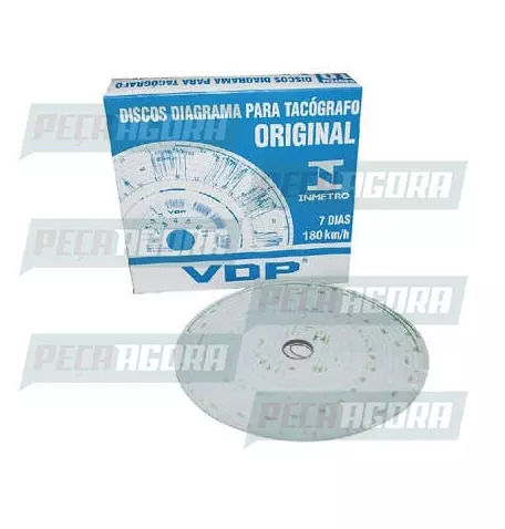 DISCO SEMANAL VDP 180X7D (CX COM 10 UNS) TACOGRAFO OBRIGATORIO (453100)