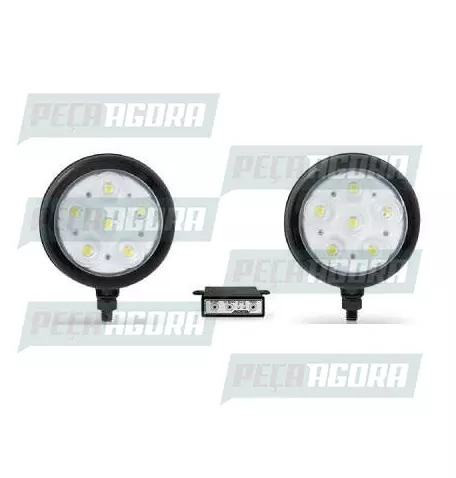 PAR FAROL POLI REDONDO ESTROBO 06 LEDS PRETO BIVOLT BRANCO (452372)