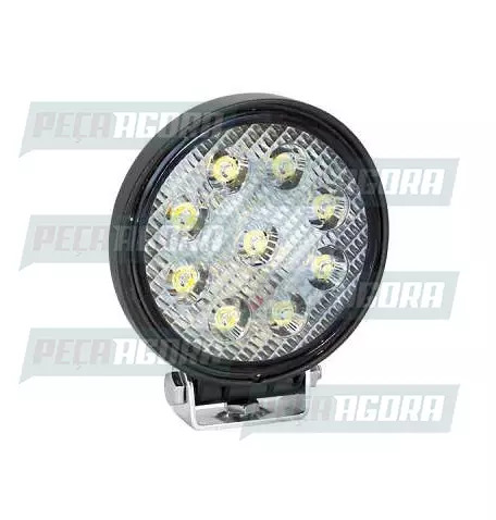 FAROL MILHA REDONDO 118X118X55 MM COM  9 LEDS 27 W UP (457159)