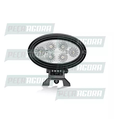FAROL OVAL COMUM 6 LEDS BIVOLT PRETO WIDE BEAM SEM BASE GIRO BRASLUX (443124)