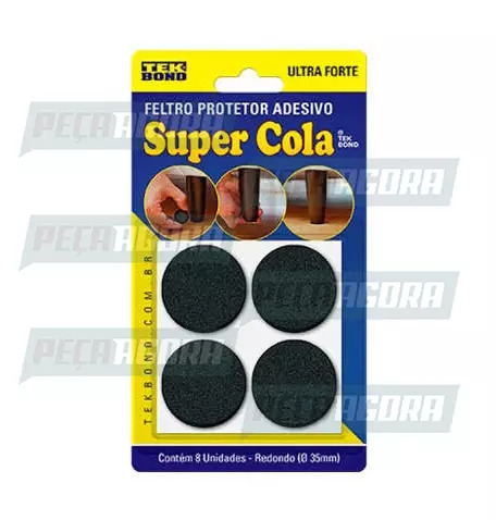 FELTRO REDONDO 46MM PRETO CARTELA COM 4 UN TEKBOND (449462)