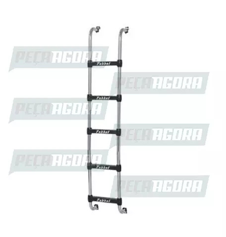 ESCADA TRASEIRA VOLVO FH 15/16 GLOBETTROTER 1872MM 5 DEGRAUS SEM FURO PRETO FABB