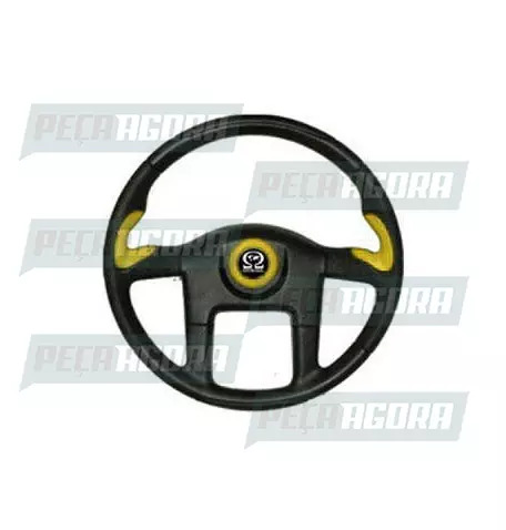 VOLANTE 450MM SPORT VOLKSWAGEN CONSTELLATION COM BUZINA AMARELO (424652)