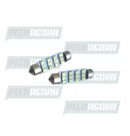 PAR LAMPADA IMPORTADA LED TORPEDO 12V 12 LEDS 41MM BRANCA (PAR) (454921)