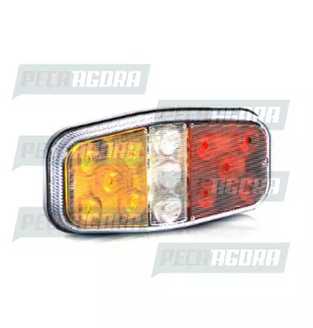 LANTERNA TRASEIRA CANOINHA TRICOLOR LED 12V - FIXACAO TRASEIRA CONECTOR SELADO 2