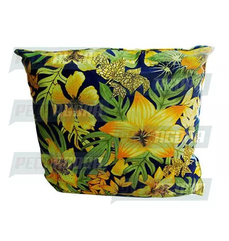 ALMOFADA CETIM 45X45/50X40/50X50 FLORAL AZ S/FRANJA SHANTUNG/JACARD/CREPE (42352