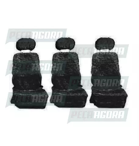 CAPA PELUCIA CHINIL BANCO C/LOGO VW CONST 3 BCO GAUCHA PRETA (446326)