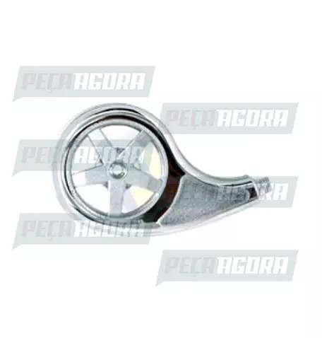 CALOTINHA CROMADA PLASTICA 5 FUROS RODA CARROCA ESQUERDO  RODOAR (NF 34)