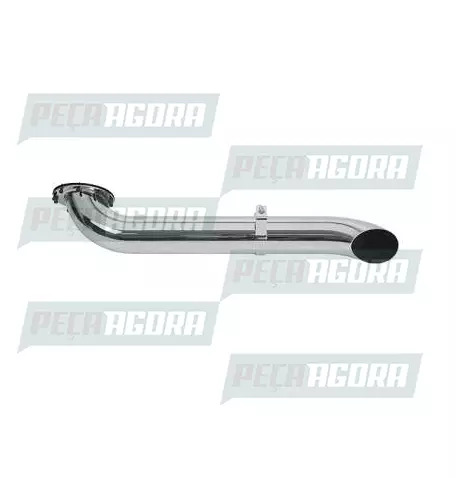 TUBO TERMINAL CURVO CROMADO 5'' LONGO (KIT MERCEDES BENZ ACTROS EURO 5 2016) FAB