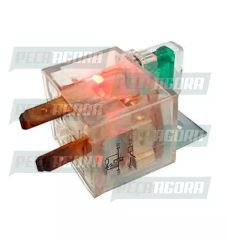 RELE AUXILIAR UNIVERSAL 04 TERMINAIS COM SUPORTE 12V 40A COM LED DNI 8101 (44897