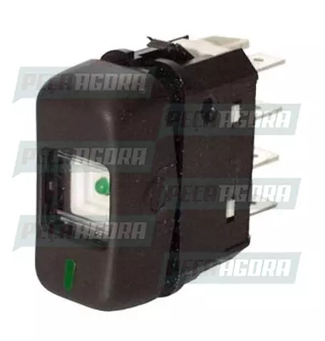 INTERRUPTOR TECLA MB CAMINHAO/ONIBUS 88 ... 12V 8 PINOS DUPLO PRETO E12 DIRETEC 
