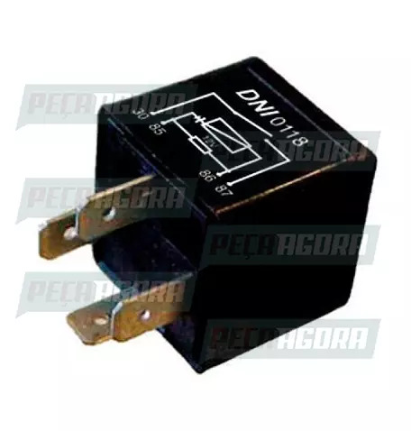 RELE AUXILIAR P/ACESS. DIVERSOS FORD 4 TERMINAIS SEM SUPORTE 40A 12V DNI 0118 (3