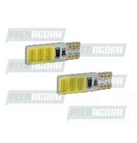 PAR LAMPADA IMPORTADA LED ESMAGADA 12V 12 LEDS TORRE T10 BRANCA COB-12C (458446)