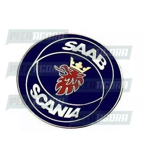 EMBLEMA CAPO LOGOTIPO PARA SCANIA SAAB 112/113 ALUMINIO RESINADO COM PARAFUSO (3