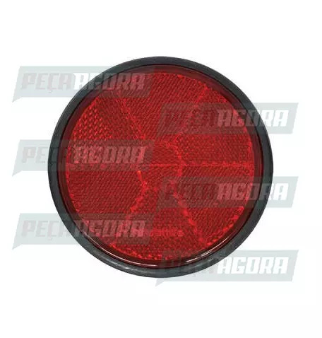 REFLETOR LENTE REDONDO VERMELHO COM PARAFUSO 80MM SINALSUL PL0523 (457673)