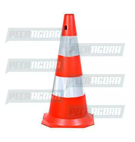 CONE SEGURANCA 75CM RIGIDO LARANJA COM FAIXA REFLETIVA (452612)
